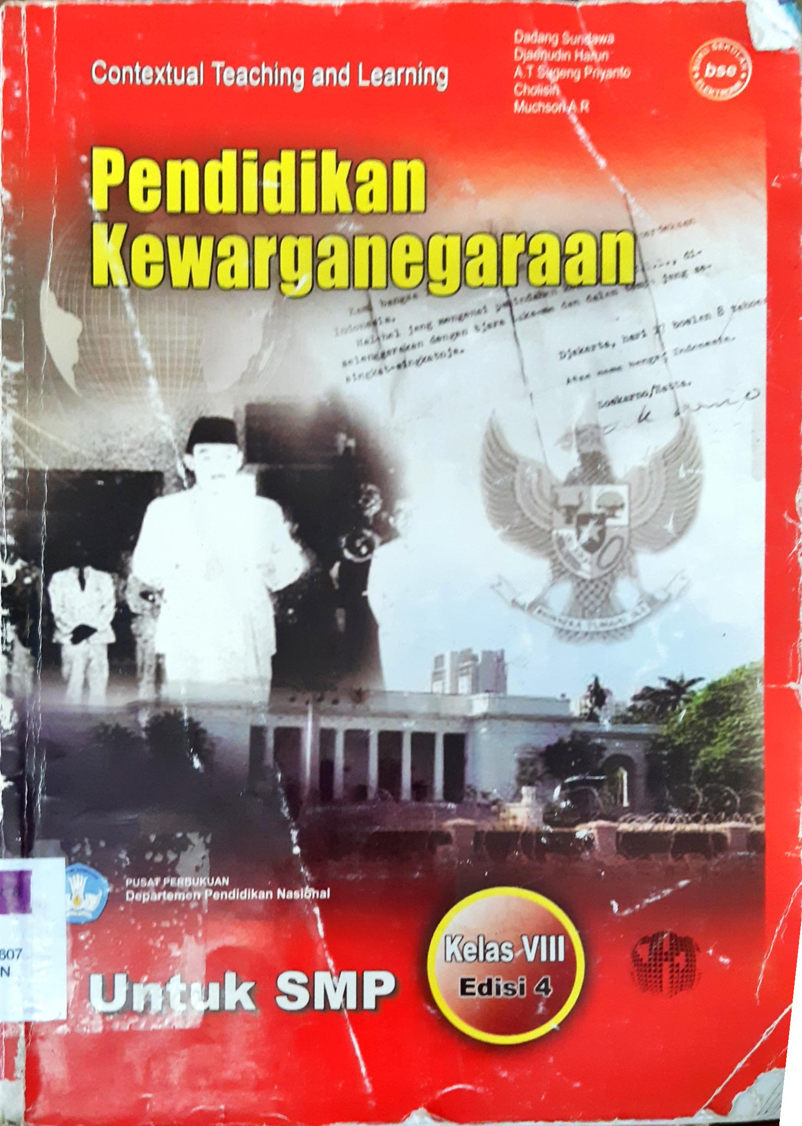 Cover Contextual teaching and learning Pendidikan kewarganegaraan untuk SMP kelas VIII / Dadang Suridawa Dkk