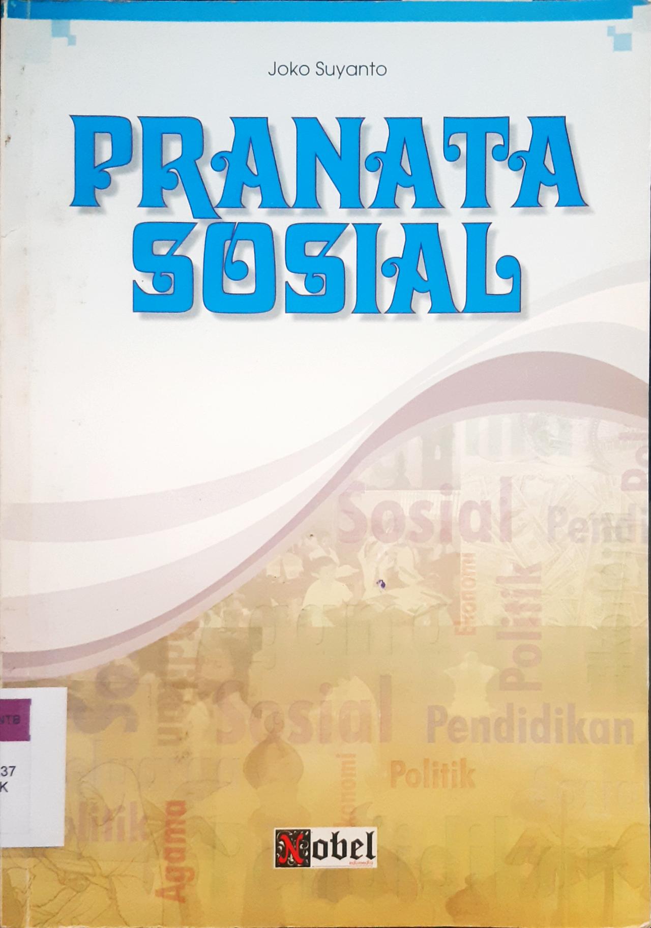Cover Pranata sosial / Joko Suyanto