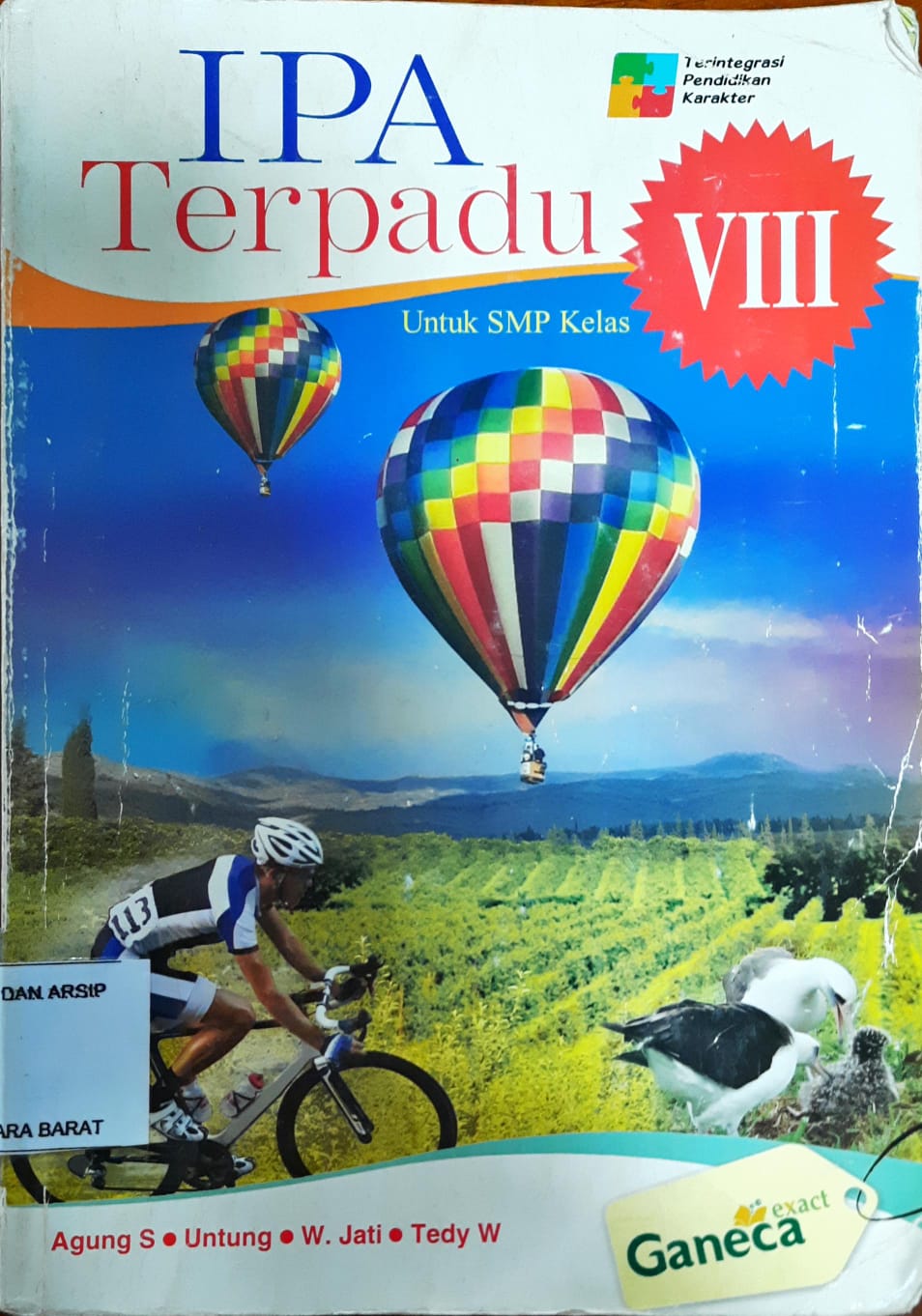 Cover IPA terpadu untuk SMP/MTS kelas VIII / Tedy Wibowo, Agung Sulistyo