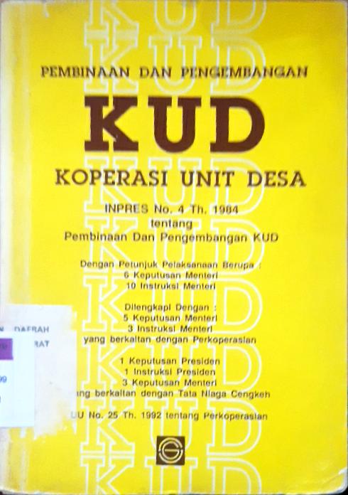 Cover Pembinaan dan pengemabangan KUD (Koperasi Unit Desa)