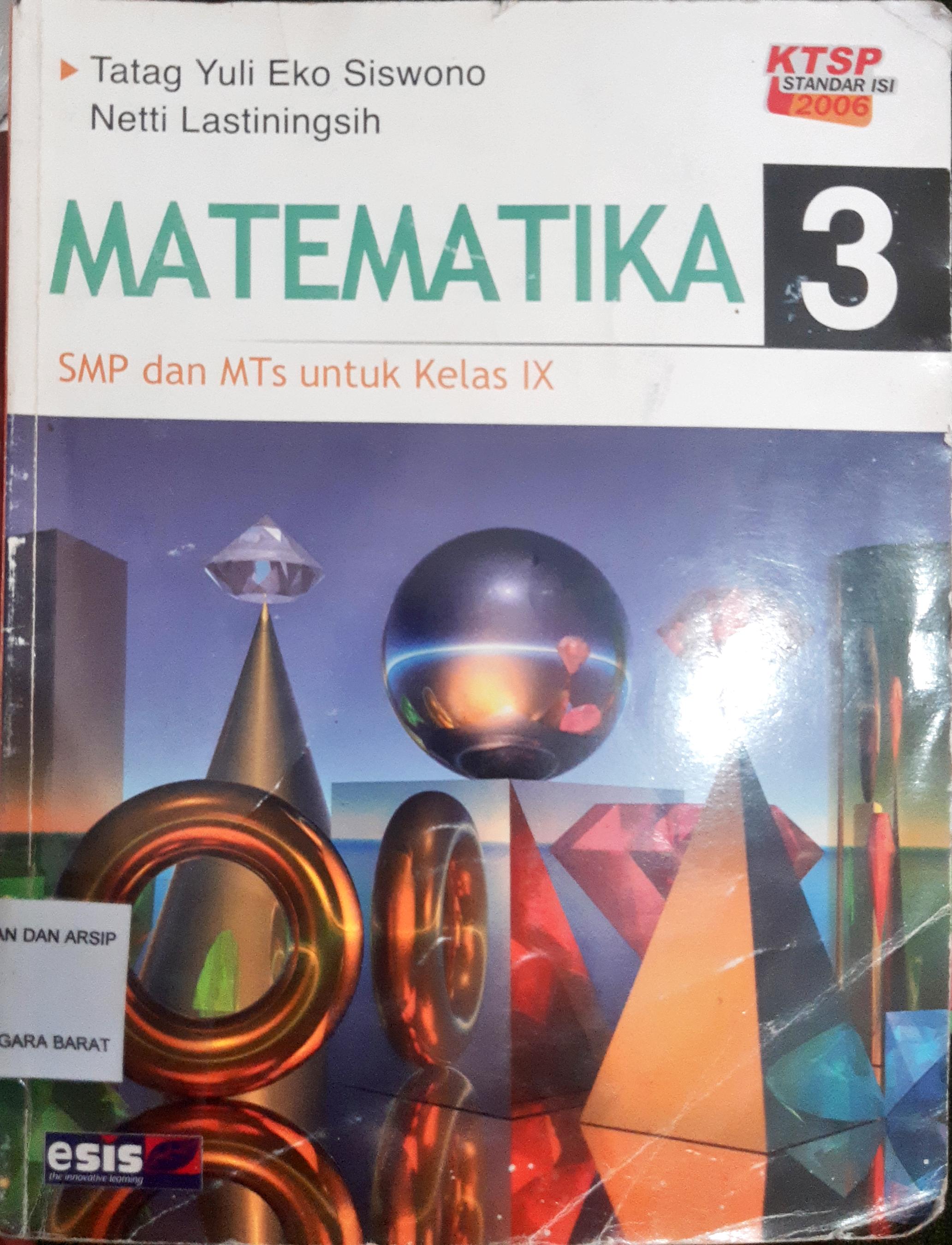 Cover matematika smp dan mts untuk kelas ix