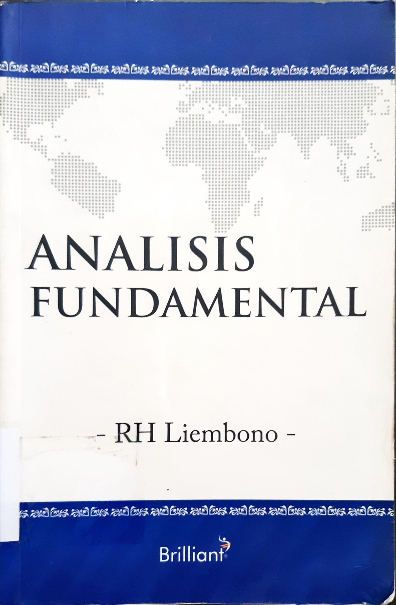 Cover Analisis fundamental / Rh . Liembono .