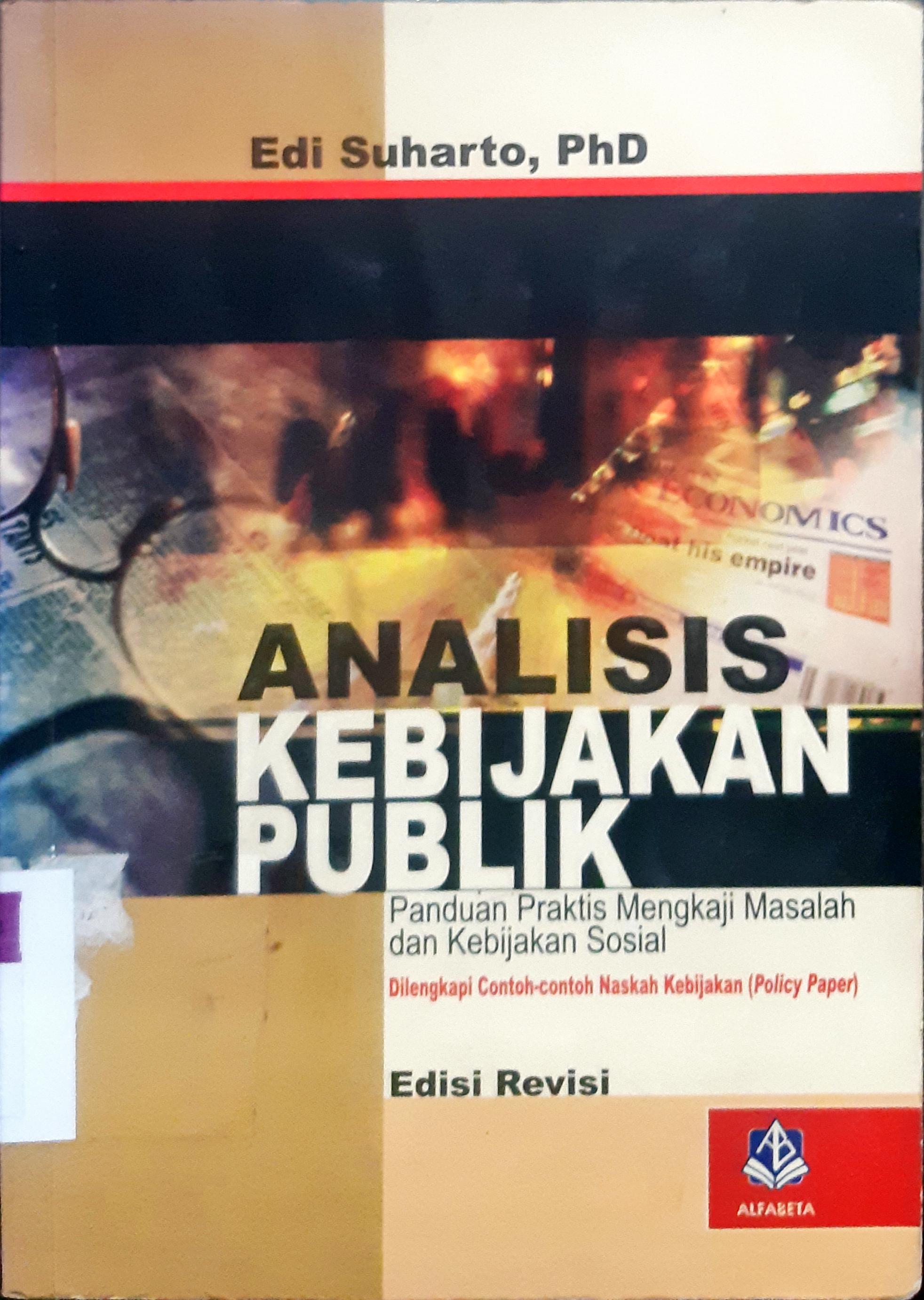 Cover Analisis kebijakan publik / Winengan, M.si ; editor Supardi , M.pd