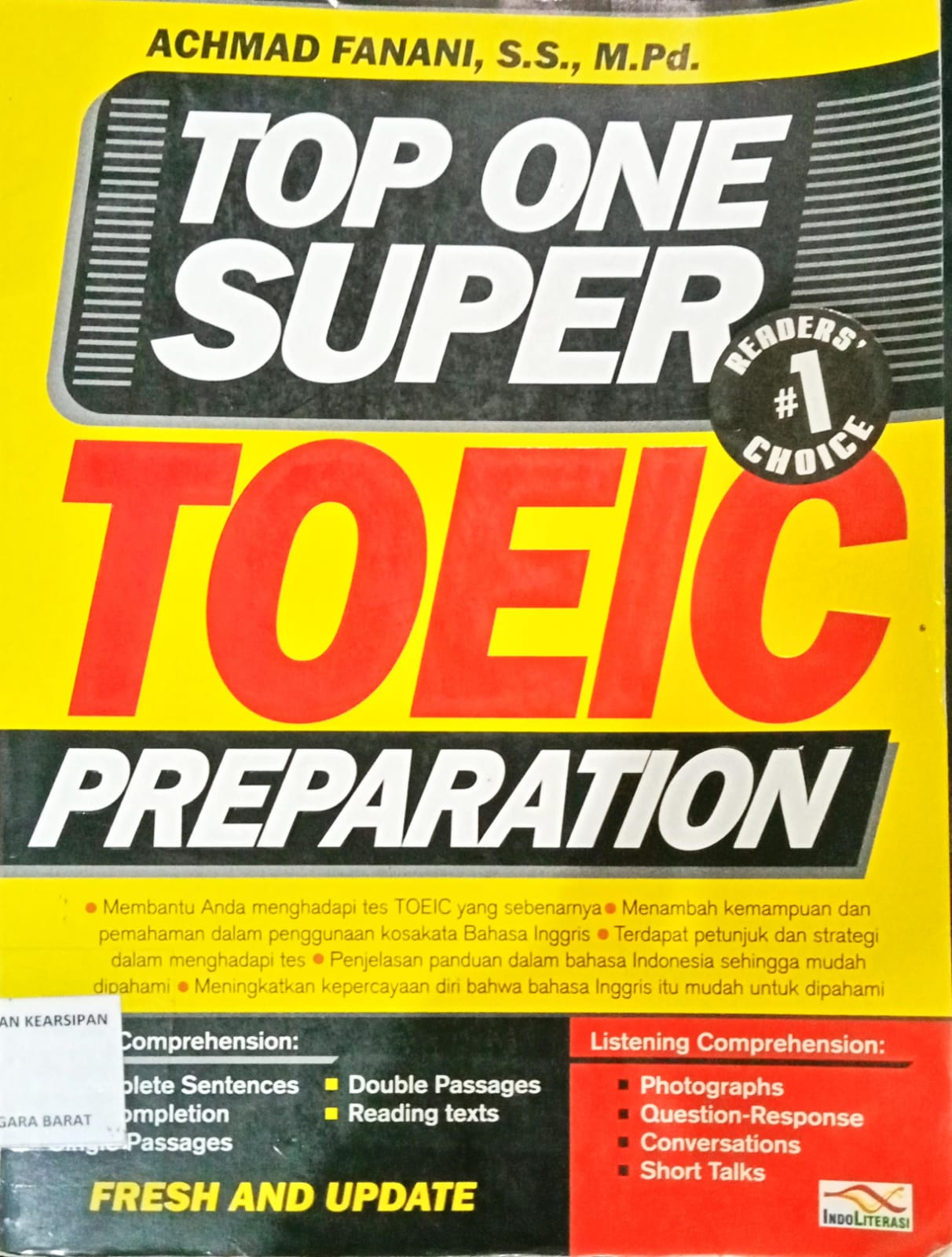 Cover Top one super Toeic Preparation / Achmad Fanani, S.S. M.Pd,