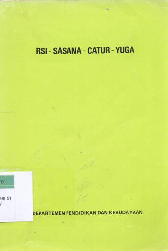 Cover RSI - Sasana - catur - yuga / Suwidja, Ida Bagus Mayun