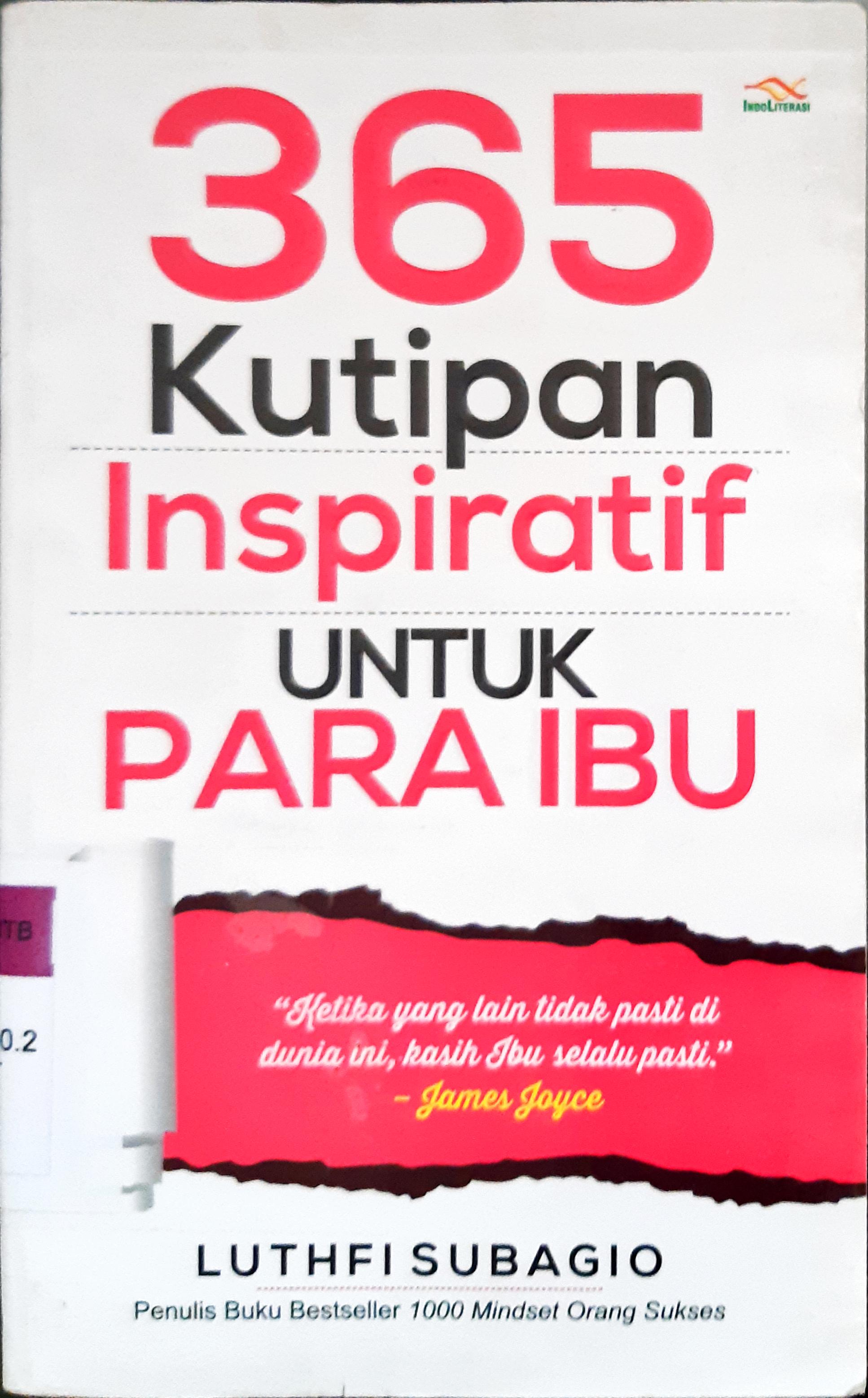 Cover 365 kutipan infpiratif untuk para ayah / Lutfi Subagio