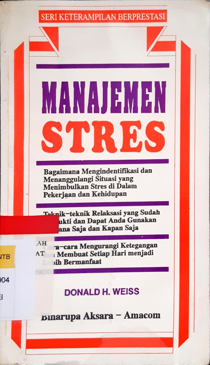 Cover Manajemen stres / Donald H. Weiss