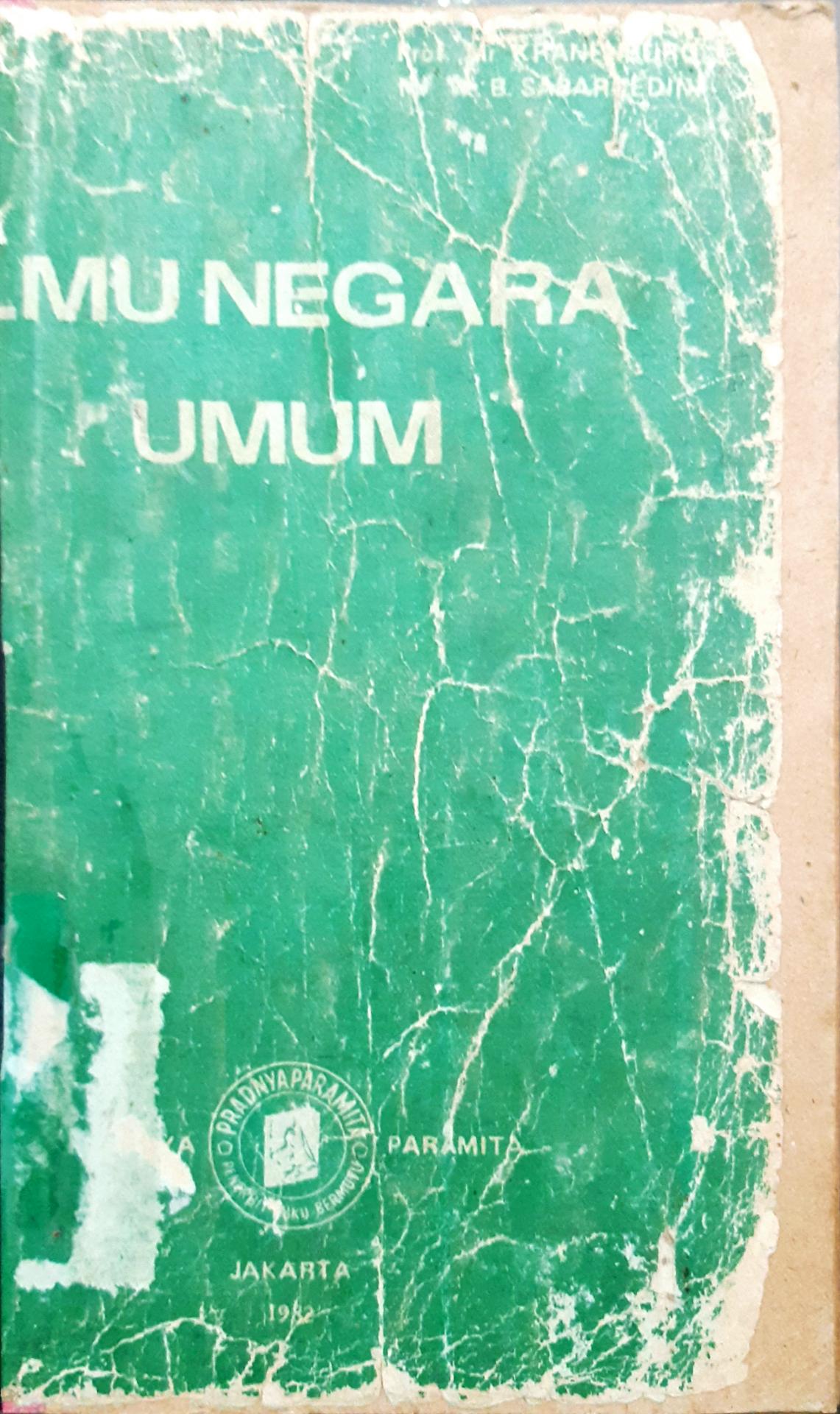 Cover Ilmu negara umum / Prof. Mr. R. Kranenburg, Mr. Tk. B. Sabaroedin