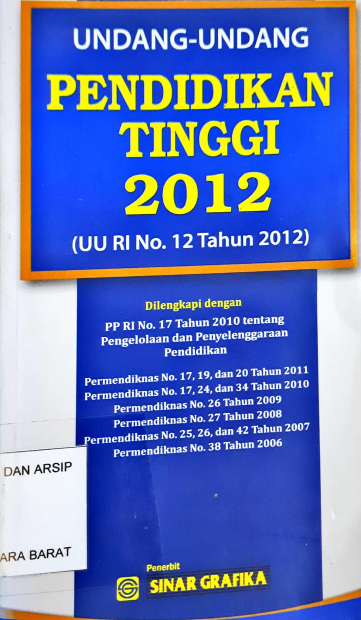 Cover Undang-Undang Pendidikan Tinggi 2012