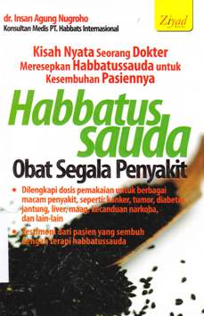 Cover Habbatussauda, obat segala penyakit / Dr. Insan Agung Nugroho ; Penyunting, Endang Rina M.SS