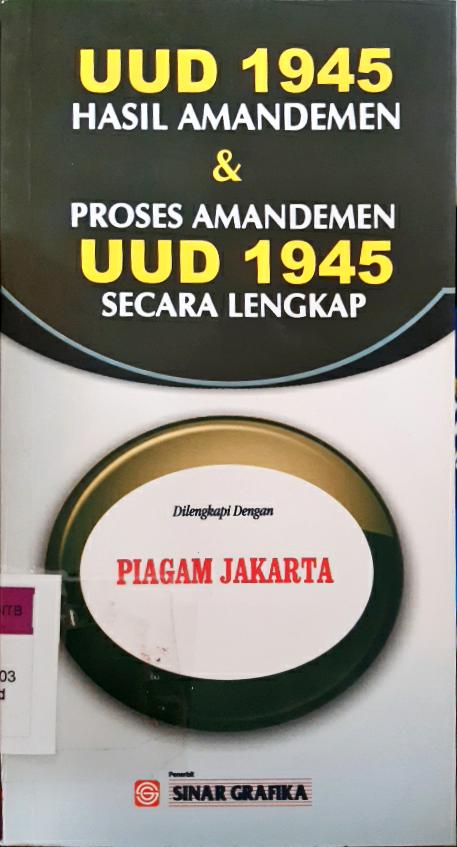 Cover UUD 1945 :  Hasil amandemen & proses amandemen UUD 1945 secara lengkap