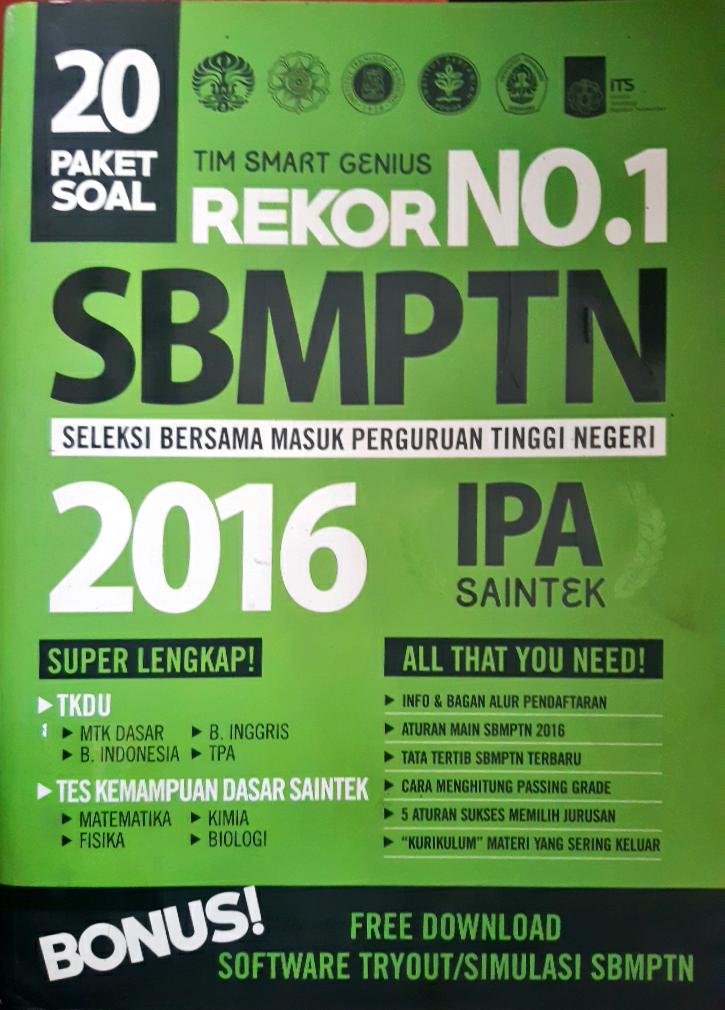 Cover Rekor No 1 SBMPTN IPA 2016 / Tim Smart Genius