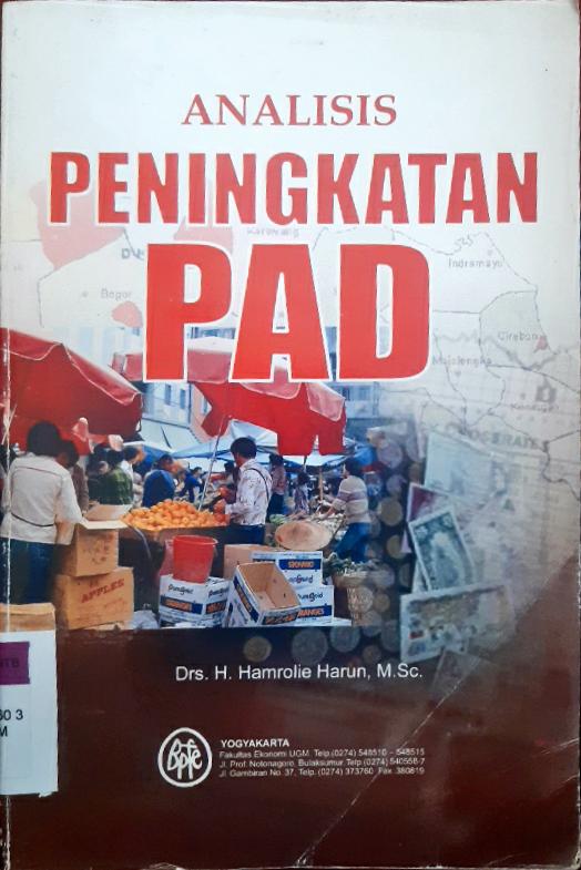 Cover Analisis peningkatan PAD / Drs. H. Hamrolie Harun, M.Sc.