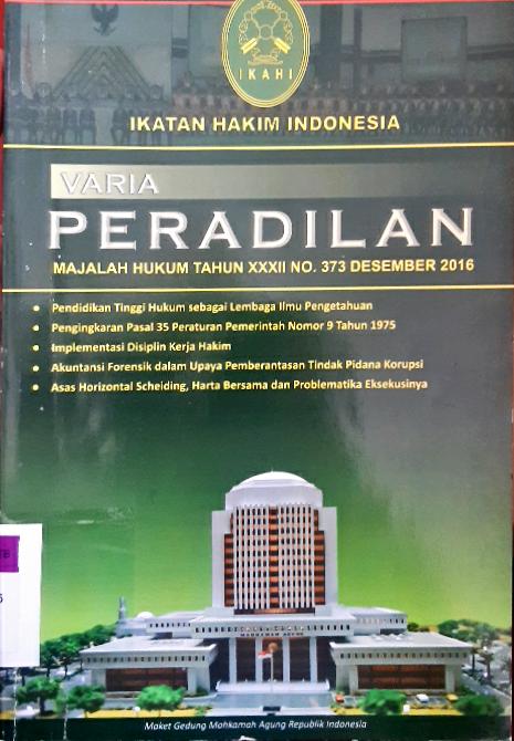 Cover Majalah hukum varia peradilan tahunan xxxi no 361 bulan Desember 2015