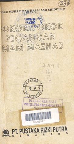 Cover Pokok - pokok pegangan imam imam mazhab / Tengku muhammad hasbi ash shiddieqy