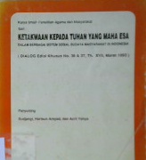 Cover Ketakwaan kepada Tuhan Yang Maha Esa dalam berbagai sistem sosial, Penyunting, Sudjangi, Harisun Arsyad. --