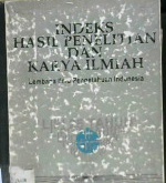 Cover Indeks hasil penelitian dan karya ilmiah / Tim PDII-LIPI