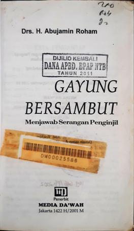 Cover Gayung bersambut :  menjawab serangan penginjil / H. Abujamin Roham