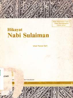 Cover Hikayat Nabi Sulaiman, IShak Peutia Gam / Ishak Peutia Gam