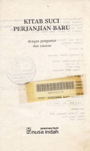 Cover Kitab suci perjanjian baru :  Dengan pengantar dan catatan