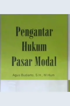 Cover Pegantar hukum pasar modal, Agus Budiarto