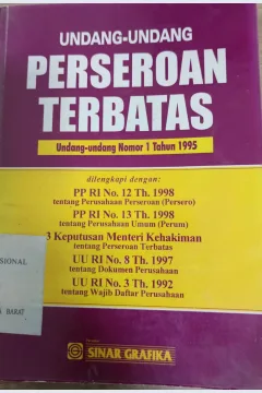 Cover Undang - undang perseroan terbatas ( UU. No.1. th. 1995 ) / INDONESIA