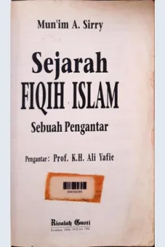 Cover Sejarah Fiqih Islam :  Sebuah Pengantar / Mun'im A.Sirry