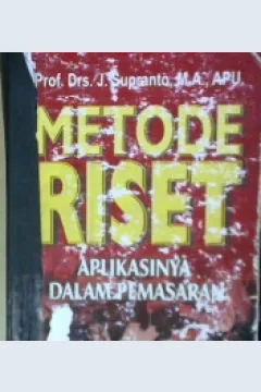 Cover Metode riset :  aplikasi dalam pemasaran / J. Supranto, MA