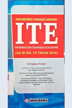 Cover Amandemen Undang-undang informasi dan transaksi elektronik  ( UU RI No.19 tahun 2016 )