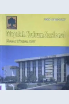 Cover Majalah hukum nasional :  Badan pembinaan hukum nasional. Nomor 2 Tahun 2007 / Syaiful Watni, SH.