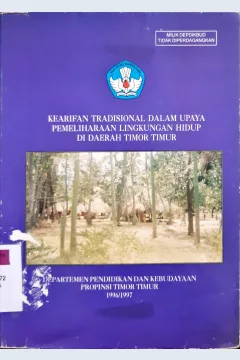 Cover Kearifan Tradisional dalam upaya pemeliharaan lingkungan hidup di daerah Timor Timur / Drs. Baramuli...[at.al]; penyunting, R. Samanhudi Tejo Rahayu, BA.
