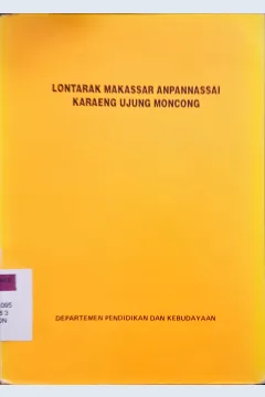 Cover Lontarak Maksar anpannassai karaeng ujung moncong / Departemen Pendidikan dan Kebudayaan