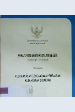 Cover Peraturan Menteri Dalam Negeri No.34 Tahun 2006 tentang Pedoman penyelenggaraan pembauran kebangsaan di daerah