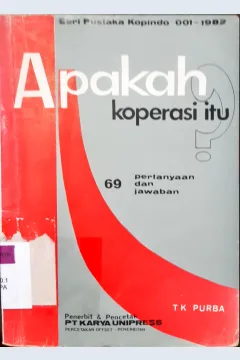 Cover Apakah koperasi itu? :  69 pertanyaan dan jawaban