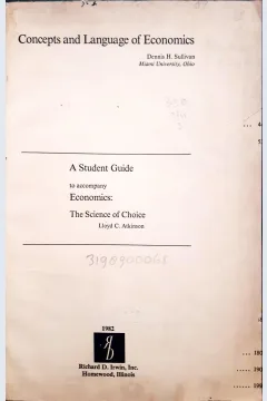 Cover Student Guide:Consepts and language of economics :  The Science of choice