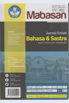 Cover Mabasan Masyarakat bahasa dan sastra Nusantara Jurnah Ilmiah Bahasa dan Sastra / Kantor Bahasa Provinsi NTB