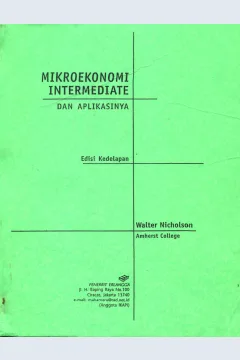 Cover Mikroekonomi Intermediate Dan Aplikasinya / Nicholson Walter
