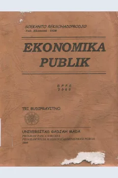 Cover Ekonomika Publik / Soekanto Reksohadiprodjo