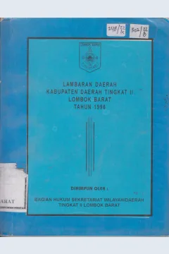 Cover Lembaran daerah Kabupaten  Tingkat II Lombok Barat Tahun 1996 / Bagian Hukum Sekretariat Wilayah/Daerah Tingkat II Lombok Barat