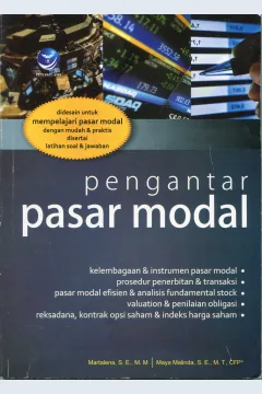 Cover Pengantar pasar modal / Martalena, Maya Malinda; editor, Maria Agustina S