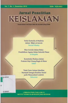 Cover Jurnal Penelitian Keislaman Vol. 7 No.1 Desember 2010 / Lembaga Penelitian (LEMIT) Institut Agama Islam Negeri (IAIN) Mataram