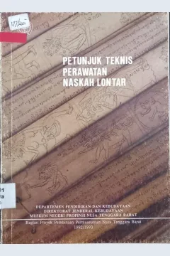 Cover Petunjuk Teknis Perawatan Naskah Lontar
