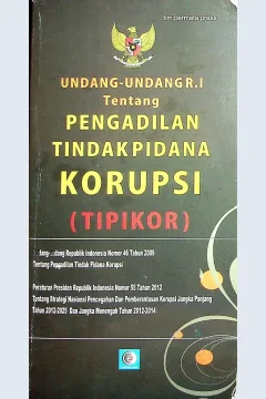 Cover Undang-Undang Pengadilan Tindak Pidana Korupsi (TIPIKOR)