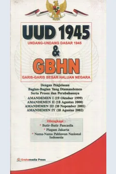 Cover UUD 1945 & GBHN :  Ujndang-undang Dasar 1945 & Garis-garis besar haluan negara