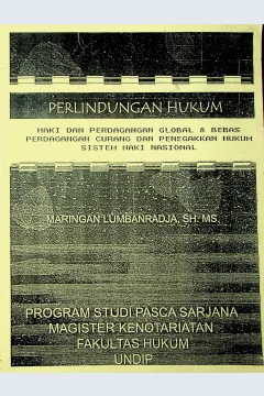 Cover Hukum milik intelektual :  perlindungan hukum hak kekayaan intelektual / Maringan Lumbanradja, SH., MS