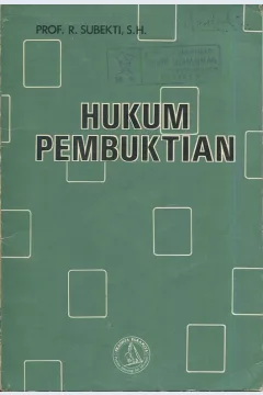 Cover Hukum pembuktian / R. Subekti
