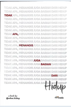 Cover Tidak apa, menangis juga bagian dari hidup / @sobat.hidup; penyunting, Rani Andriani Koswara