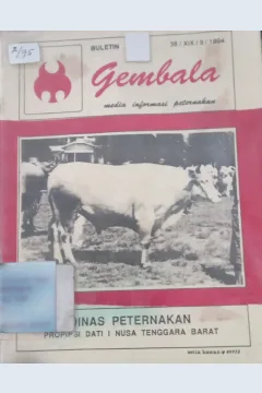 Cover Buletin Gembala 38/XIX/.9/1994 Media Informasi Peternakan / Dinas Peternakan Provinsi Dati I Nusa Tenggara Barat