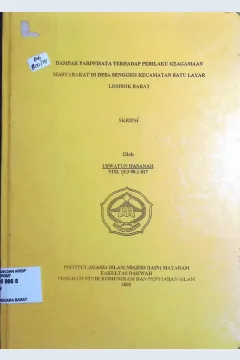 Cover Dampak Pariwisata Terhadap Perilaku Keagamaan Masyarakat di Desa Senggigi Kecamatan Batu Layar Laombok Barat / Uswatun Hasanah