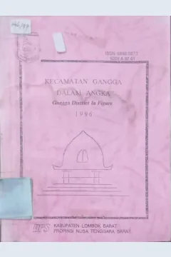 Cover Kecamatan Gangga Dalam Angka 1996 / BPS Kabupaten Lombok Barat